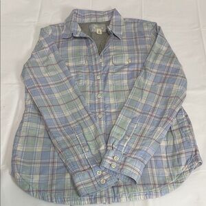 L.L. Bean Long Sleeve Plaid Shirt - Blue and Green